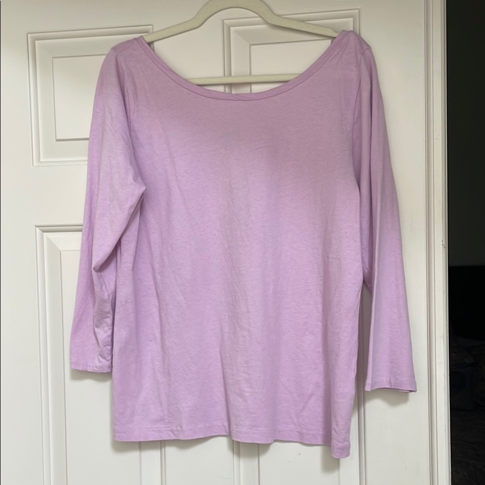 J. Crew Purple 3/4 Sleeve Tee Shirt NWT